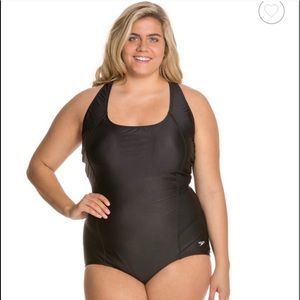 Speedo 2XL Ultraback One Piece Swimsuit Black